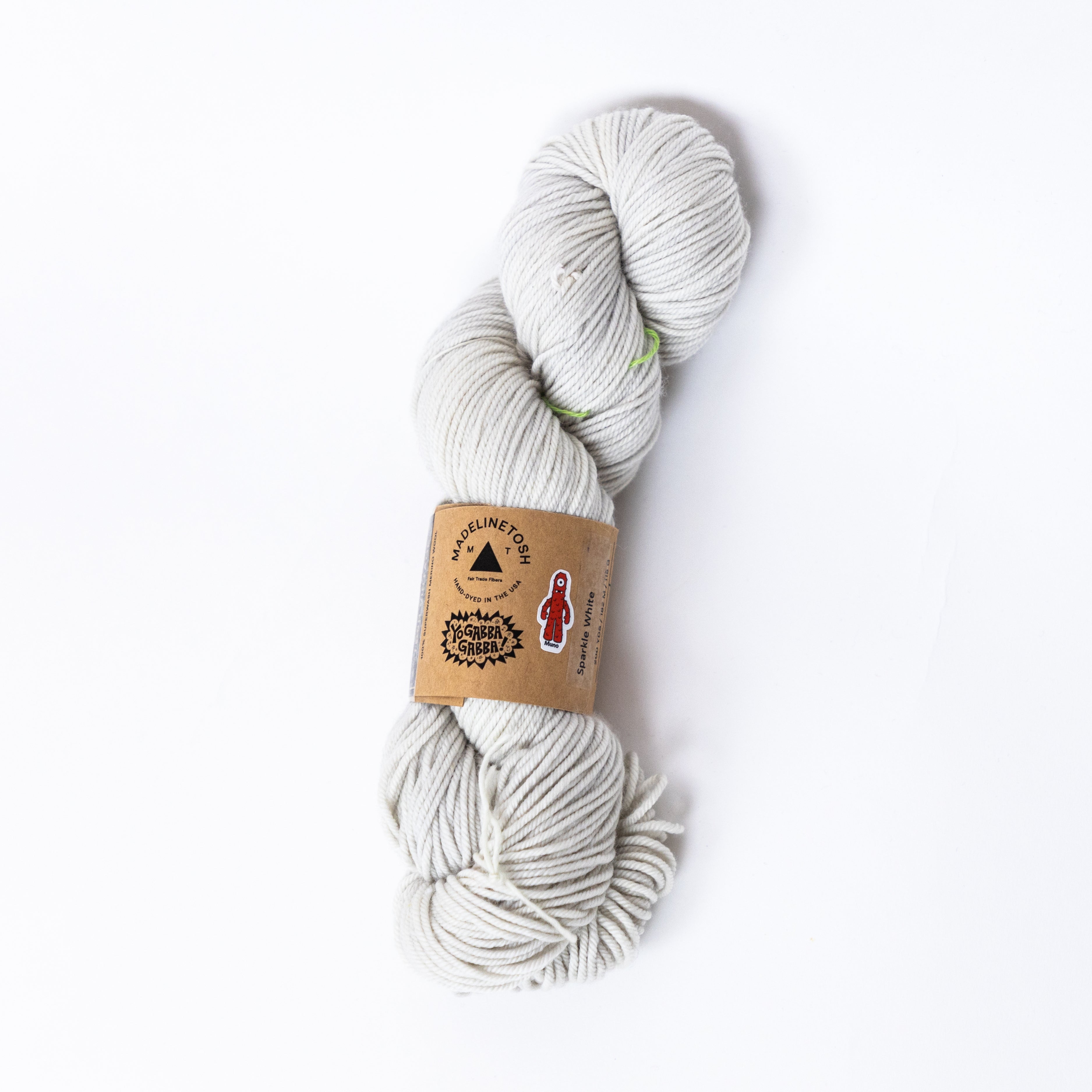 Yo Gabba Gabba! Sparkle White Yarn Skein by Madelinetosh – Official Yo ...