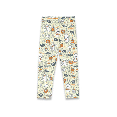 Toddler & Youth Gooble Butter Yellow Fall Festival Pattern Leggings