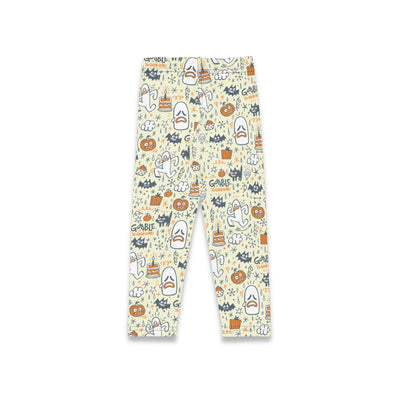 Toddler & Youth Gooble Butter Yellow Fall Festival Pattern Leggings