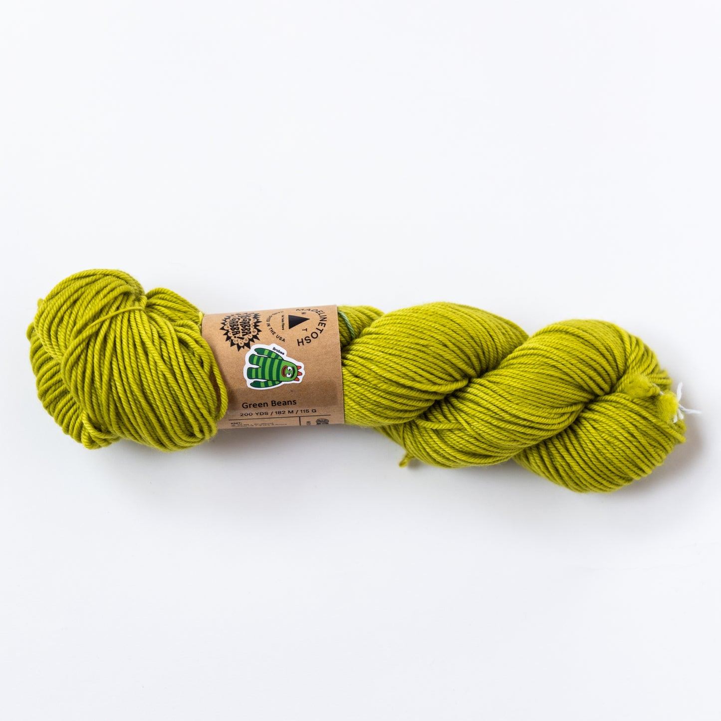 Yo Gabba Gabba! Green Beans Yarn Skein by Madelinetosh