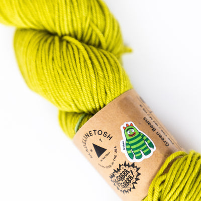 Yo Gabba Gabba! Green Beans Yarn Skein by Madelinetosh