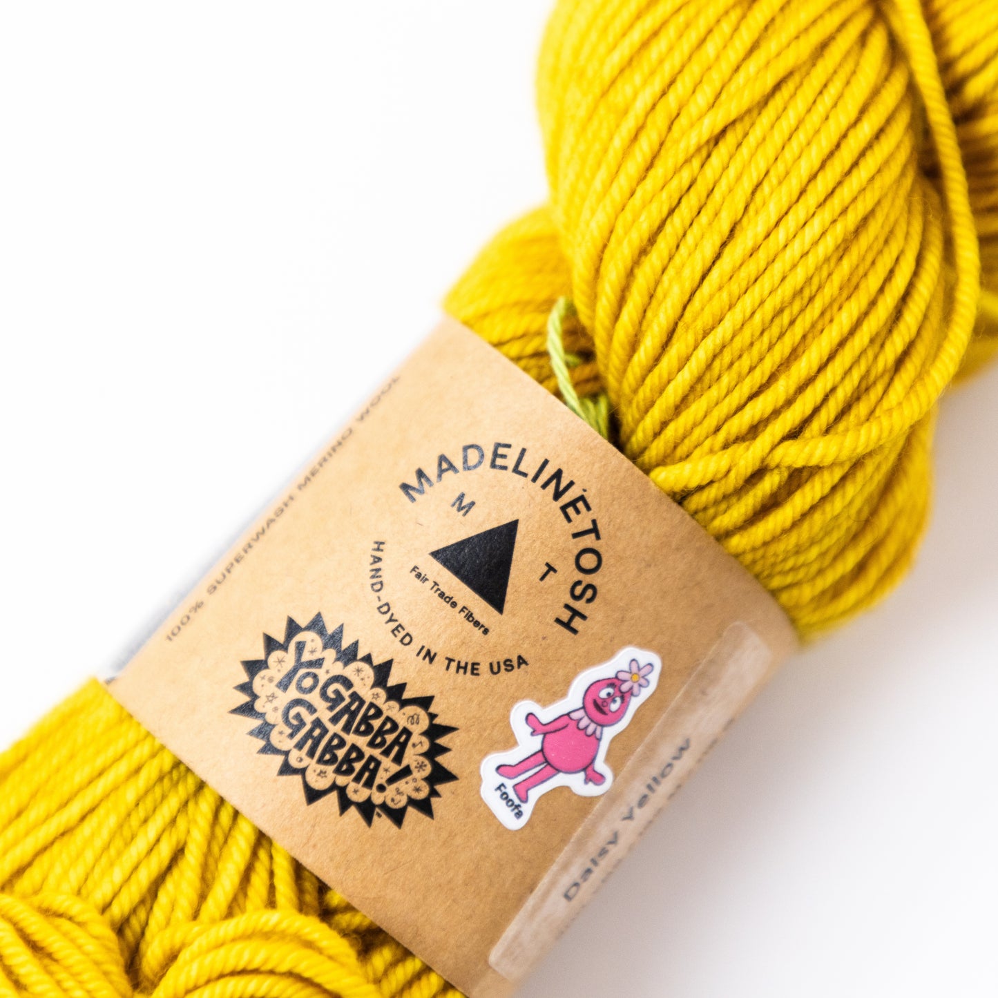 Yo Gabba Gabba! Daily Yellow Yarn Skein by Madelinetosh