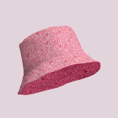 Foofa "I Love Flowers!" Print Reversible Bucket Hat