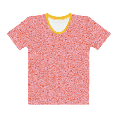 Women's Foofa "I Love Flowers!" Orangello Print Tee