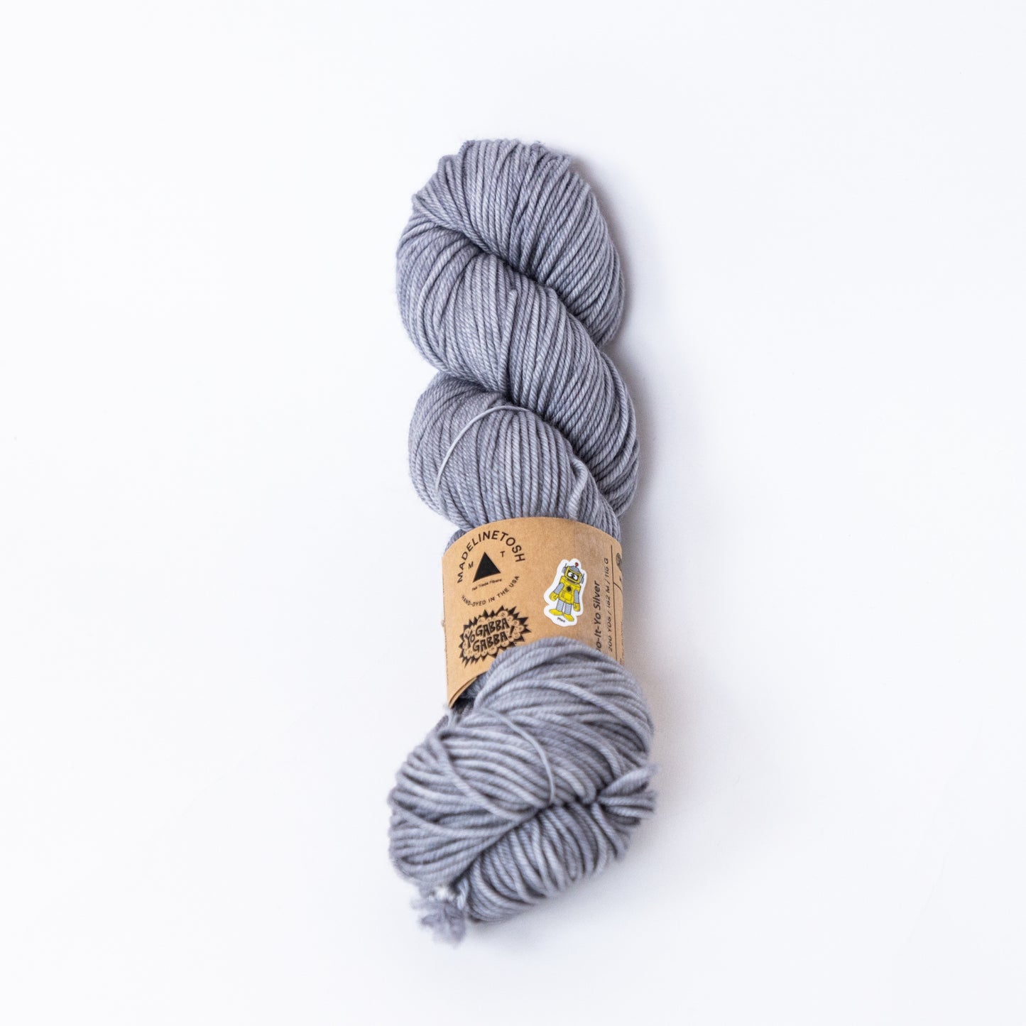 Yo Gabba Gabba! Do-It-Yo Silver Yarn Skein by Madelinetosh