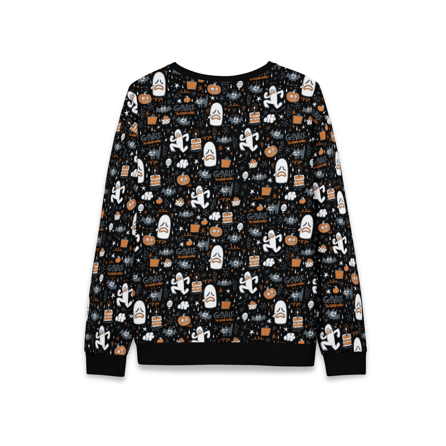 Adult Gooble Black Fall Festival Pattern Sweatshirt