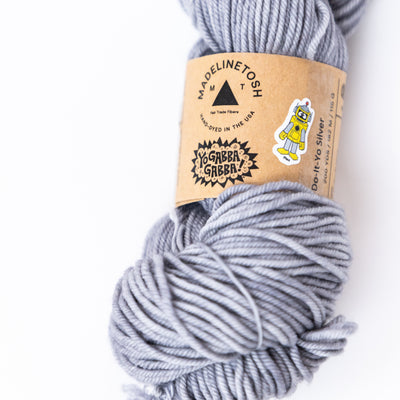 Yo Gabba Gabba! Do-It-Yo Silver Yarn Skein by Madelinetosh