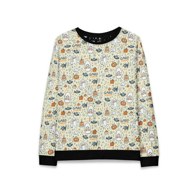 Adult Gooble Butter Yellow Fall Festival Pattern Sweatshirt