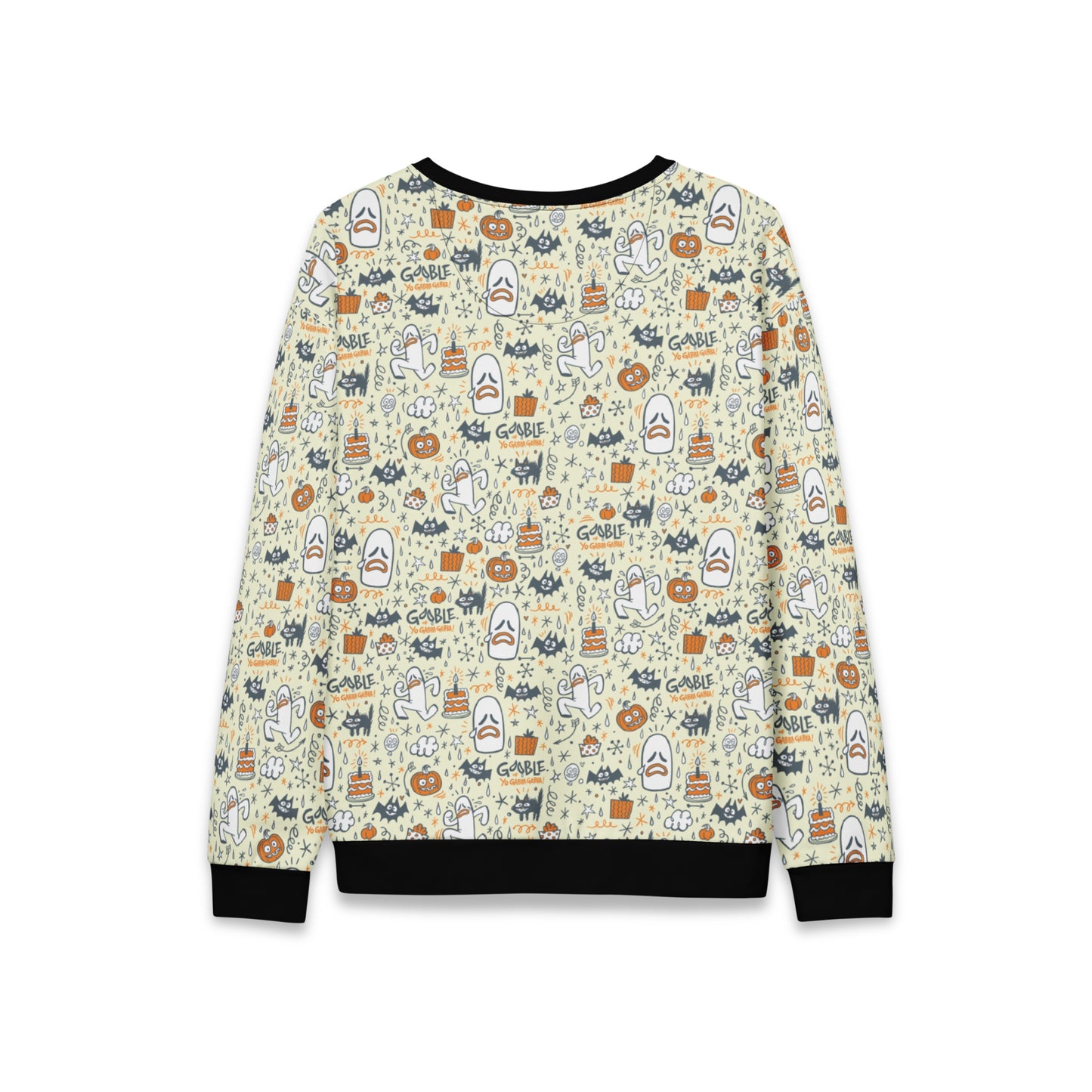 Adult Gooble Butter Yellow Fall Festival Pattern Sweatshirt