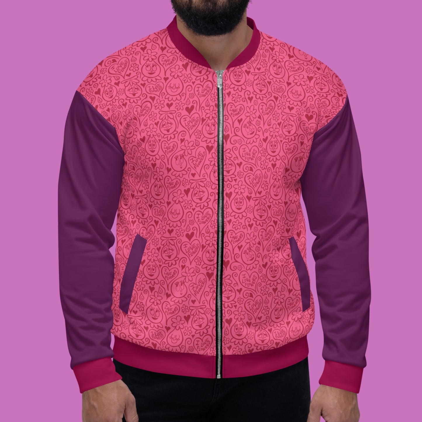 Foofa "I Love Flowers!" Dazzleberry Bomber Jacket