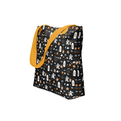 Gooble Black Fall Festival Pattern Tote