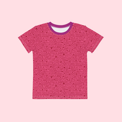 Todder Foofa "I Love Flowers!" Dazzleberry Print Tee