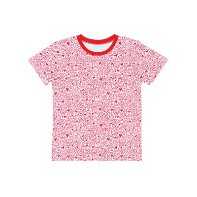 Toddler Foofa "I Love Flowers!" Berries & Cream Print Tee