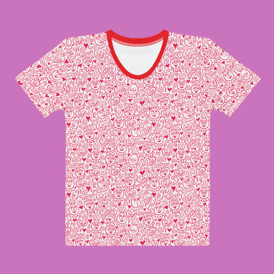 Women's Foofa "I Love Flowers!" Berries & Cream Print Tee