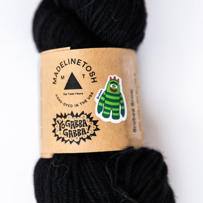 Yo Gabba Gabba! Brobee Brow Black Yarn Skein by Madelinetosh